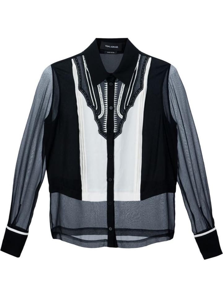 Yigal Azrouel Lace Insert Tuxedo Shirt