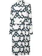 Msgm Chain-print Pleated Dress - White