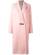 Courrèges Oversized Long Coat, Women's, Size: 38, Pink/purple, Silk/polyamide/wool