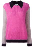 Kenzo Colour Block Jumper, Women's, Size: Xs, Pink/purple, Polyamide/polypropylene/mohair/wool