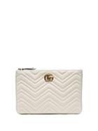 Gucci White Quilted-leather Gg Clutch Bag