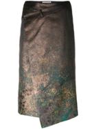 A.f.vandevorst Asymmetric Texturised Skirt - Metallic