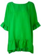 P.a.r.o.s.h. - Ruffle Detail Blouse - Women - Silk - S, Green, Silk