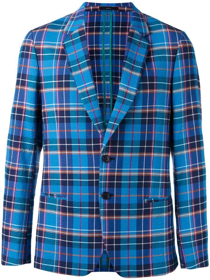 Paul Smith - Plaid Blazer - Men - Cotton - 50, Blue, Cotton