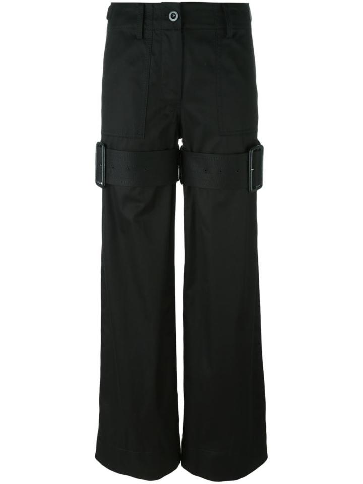 Sacai Buckle Strap Trousers, Women's, Size: 2, Black, Cotton