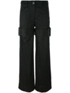 Sacai Buckle Strap Trousers, Women's, Size: 2, Black, Cotton