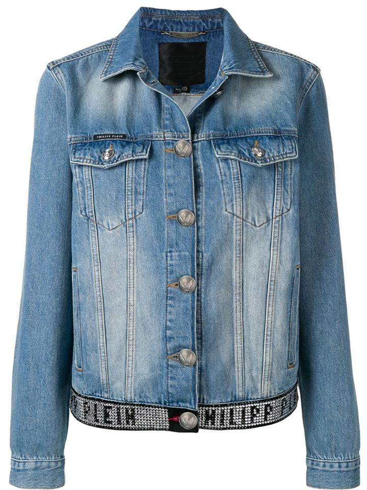Philipp Plein Stonewashed Denim Jacket - Blue