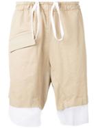 Corelate Drawstring Contrast Shorts - Neutrals