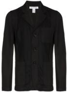 Comme Des Garçons Shirt Panel Embroidered Wool Jacket - Black