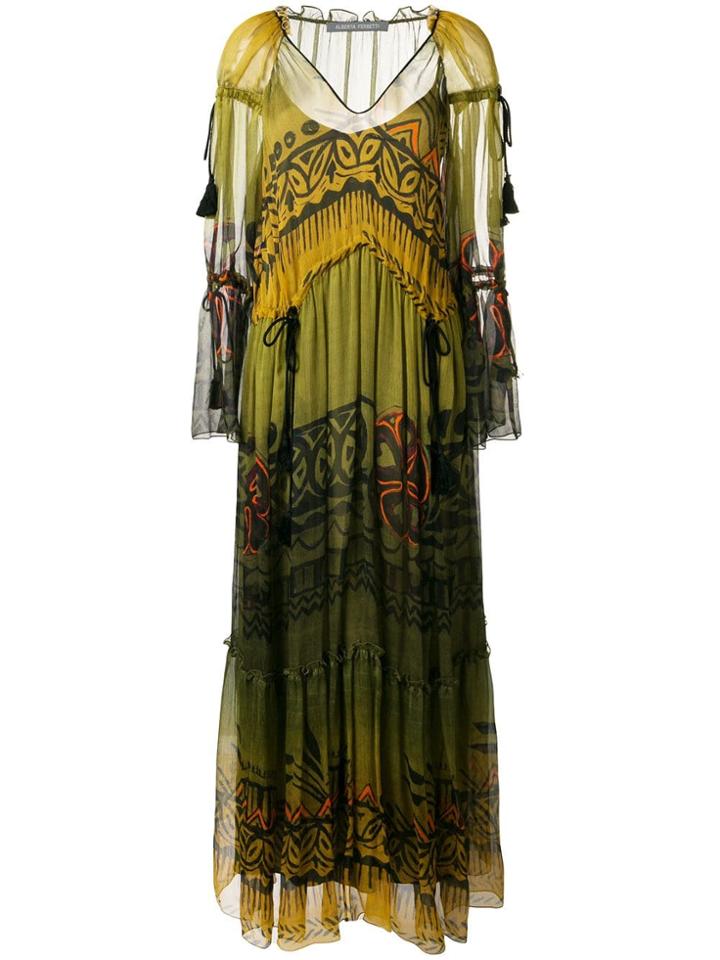 Alberta Ferretti Drawstring Waist Dress - Green