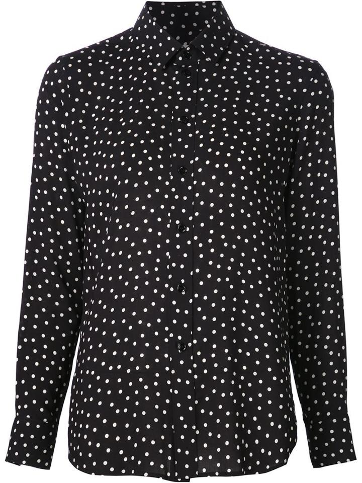 Saint Laurent Polka Dot Shirt, Women's, Size: 36, Black, Viscose