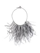 Fabiana Filippi Fringed Feather Necklace - Grey