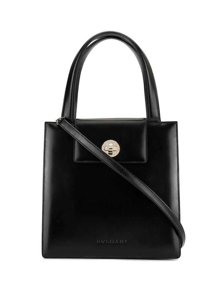 Bulgari Pre-owned Logo Twist-lock 2way Bag - Black