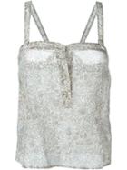 Etro Button Down Semi Sheer Tank Top