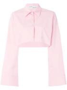 Off-white Cropped Shirt - Pink