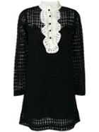 Red Valentino - Contrast Knitted Dress - Women - Polyester/spandex/elastane/virgin Wool - S, Black, Polyester/spandex/elastane/virgin Wool