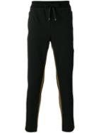 Dolce & Gabbana Side Panel Drawstring Trousers, Men's, Size: 52, Black, Cotton/polyamide/spandex/elastane