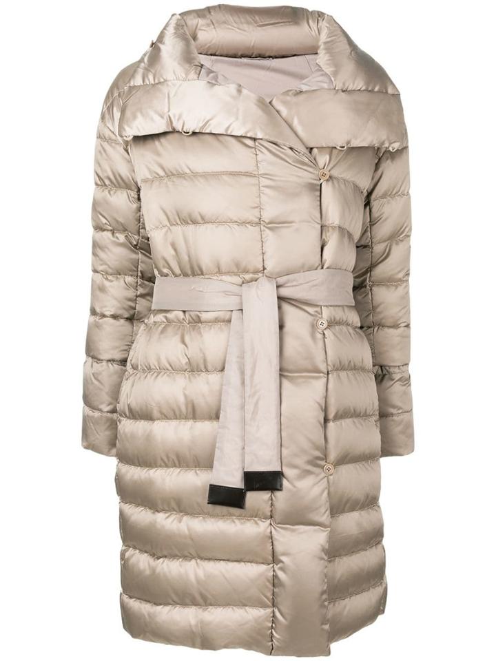 Max Mara Belted Padded Coat - Grey