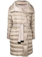 Max Mara Belted Padded Coat - Grey