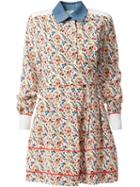 Fendi Monogram Print Shirt Dress, Women's, Size: 42, White, Silk