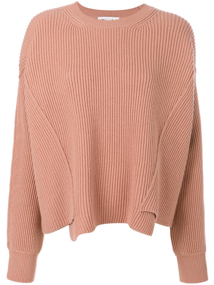 Stella Mccartney - Ribbed Jumper - Women - Virgin Wool - 38, Pink/purple, Virgin Wool