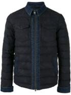 Etro Denim Detail Down Jacket, Men's, Size: Large, Blue, Cotton/polyamide/feather Down