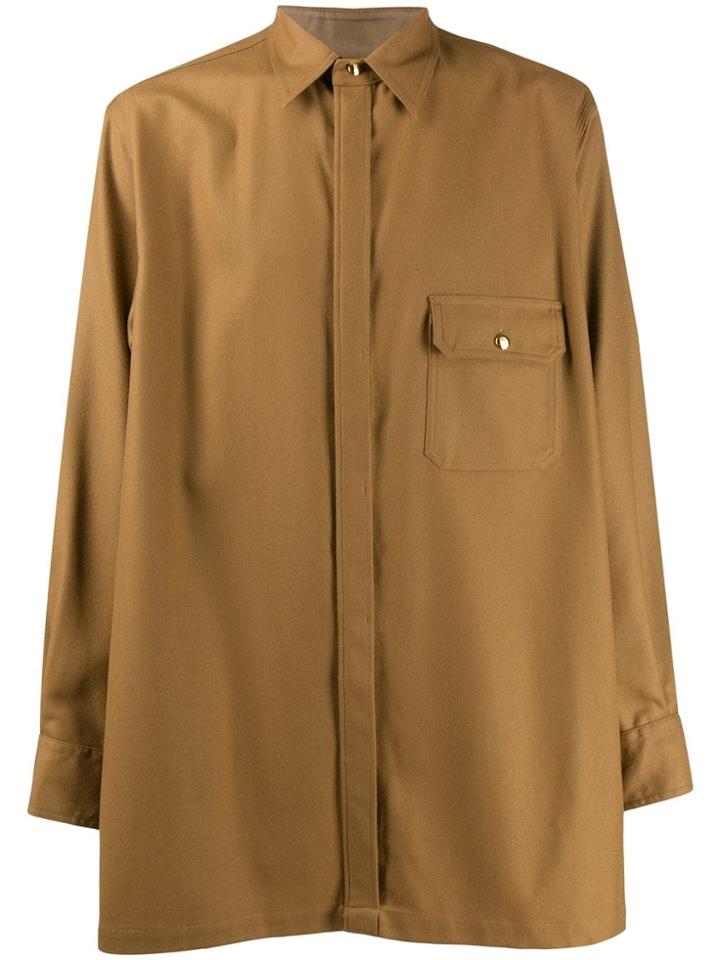 Fumito Ganryu Oversized Shirt - Brown