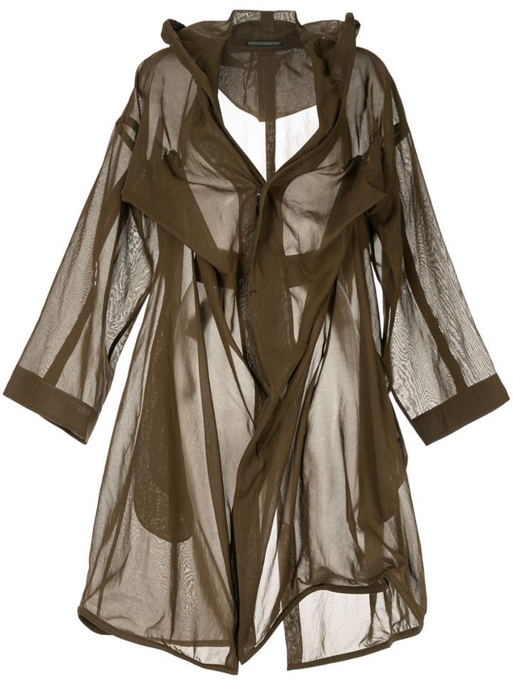 Yohji Yamamoto Wired Hooded Coat - Green