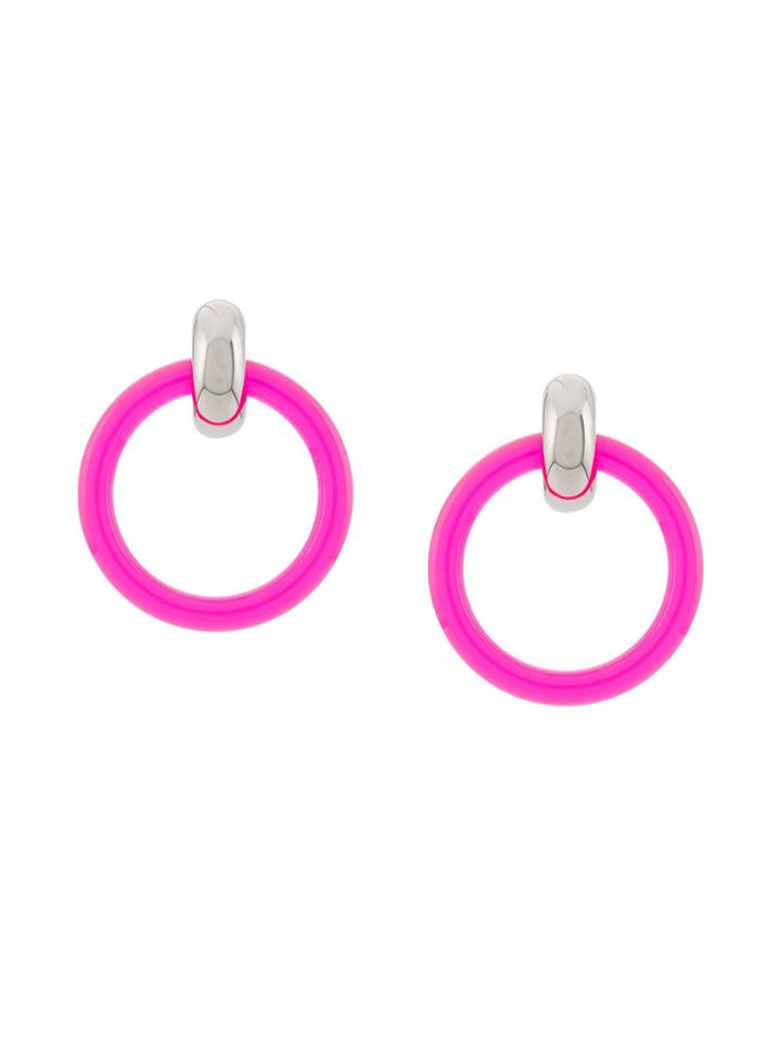 Balenciaga Loop And Hoop Earrings Xs - Pink