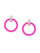 Balenciaga Loop And Hoop Earrings Xs - Pink