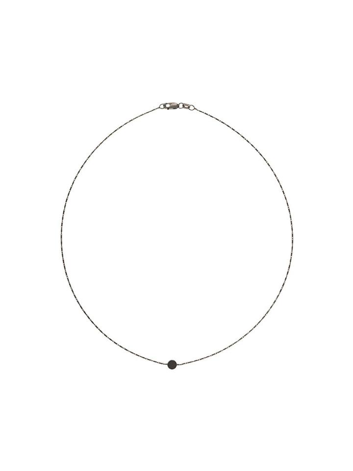 Xte Fine Chain Stone Necklace - Black