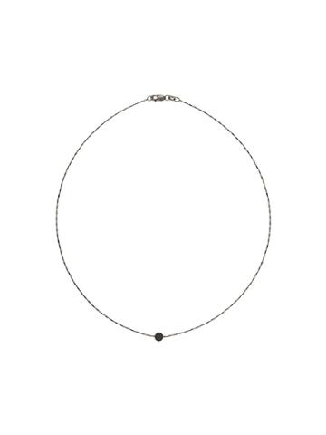 Xte Fine Chain Stone Necklace - Black