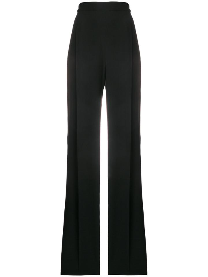 Max Mara Crepe Wide Leg Trousers - Black
