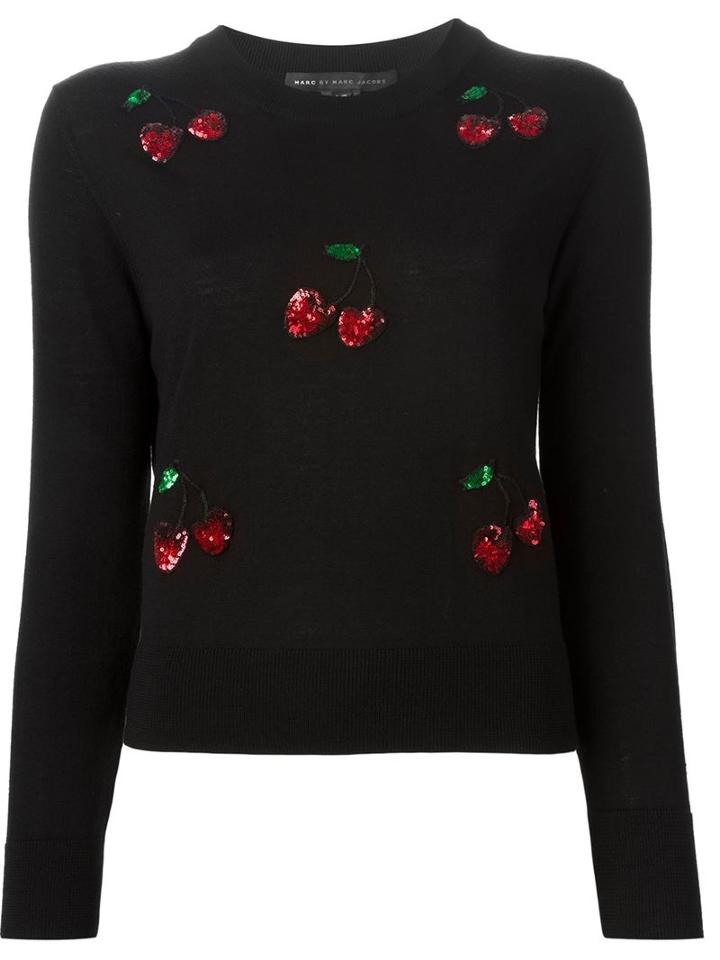 Marc By Marc Jacobs Embroidered Sequin Cherry Sweater