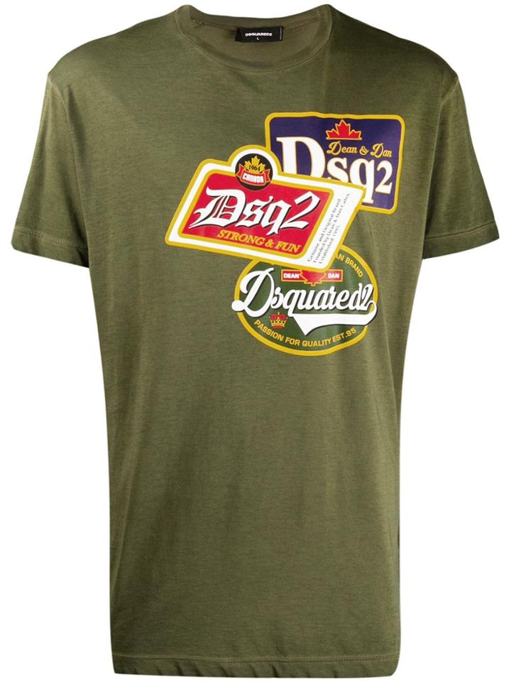 Dsquared2 Logo Patchwork T-shirt - Green
