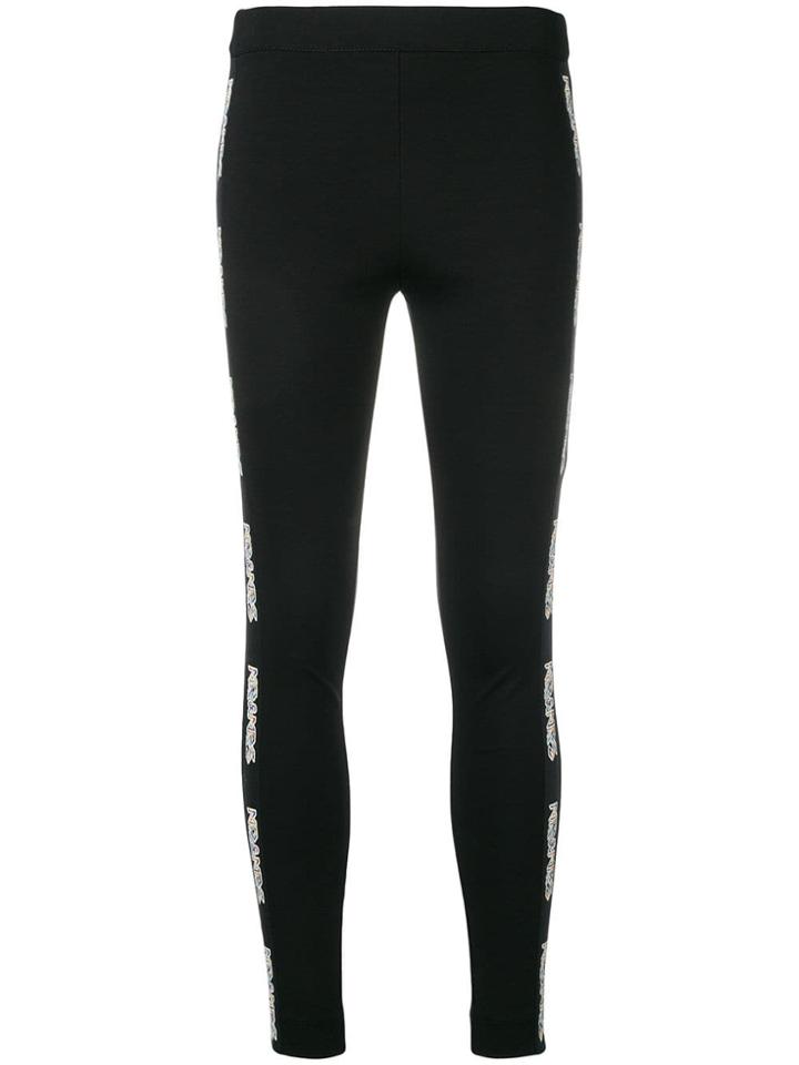 Mr & Mrs Italy Logo Embellished Leggings - Black