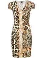Just Cavalli - Snake Print Fitted Dress - Women - Viscose - 42, Viscose
