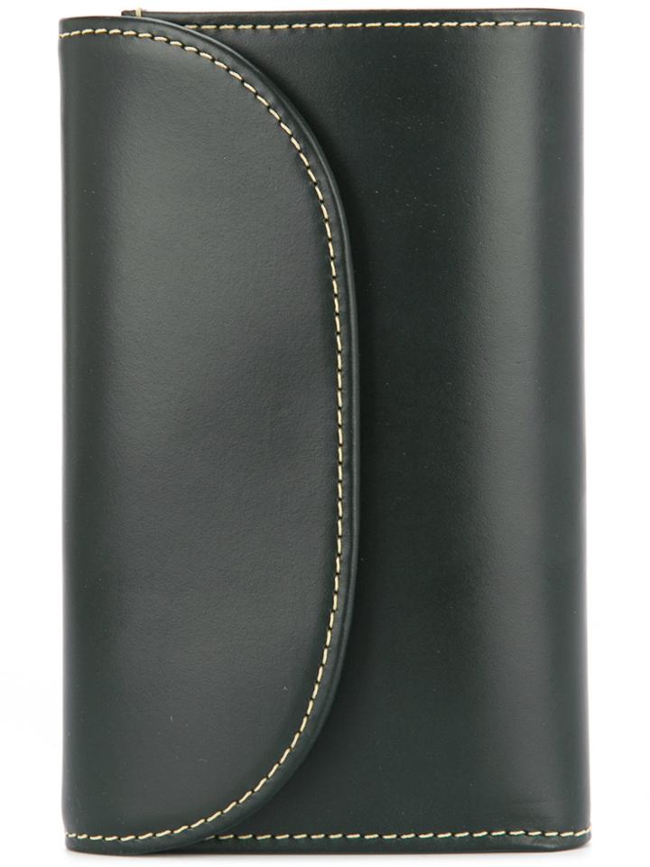 Whitehouse Cox Contrast Stitch Foldover Wallet - Green