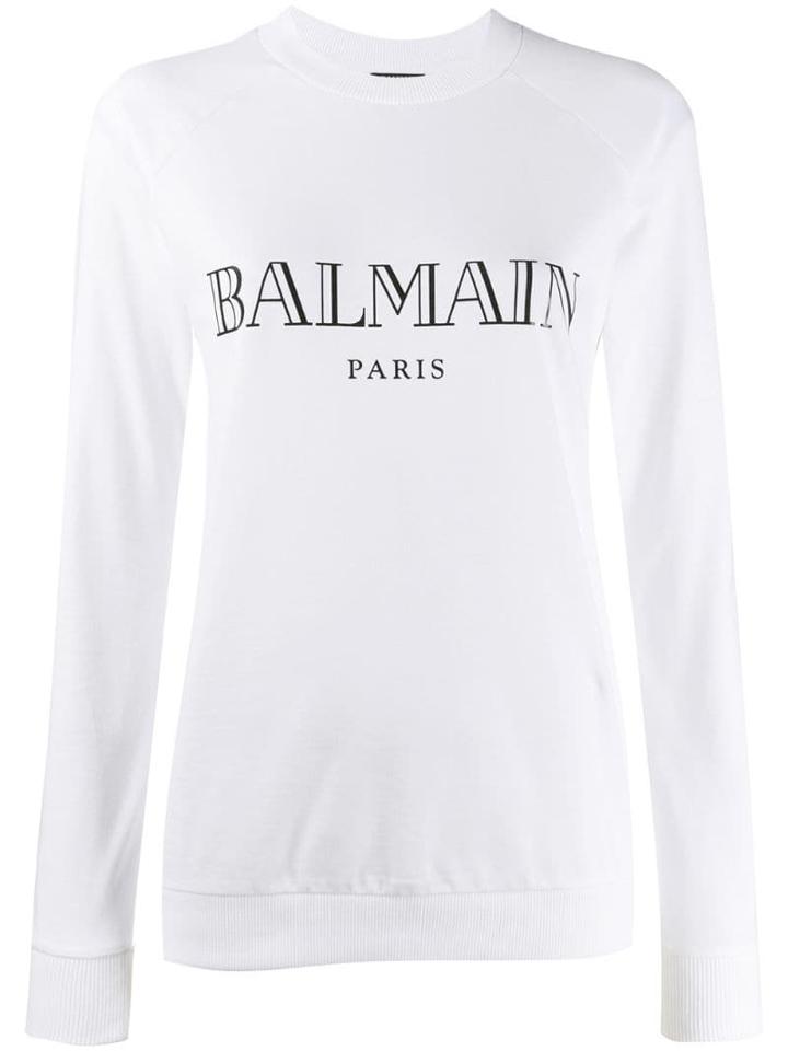 Balmain Vintage Logo Print Sweatshirt - White