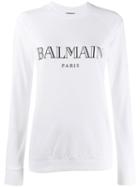 Balmain Vintage Logo Print Sweatshirt - White