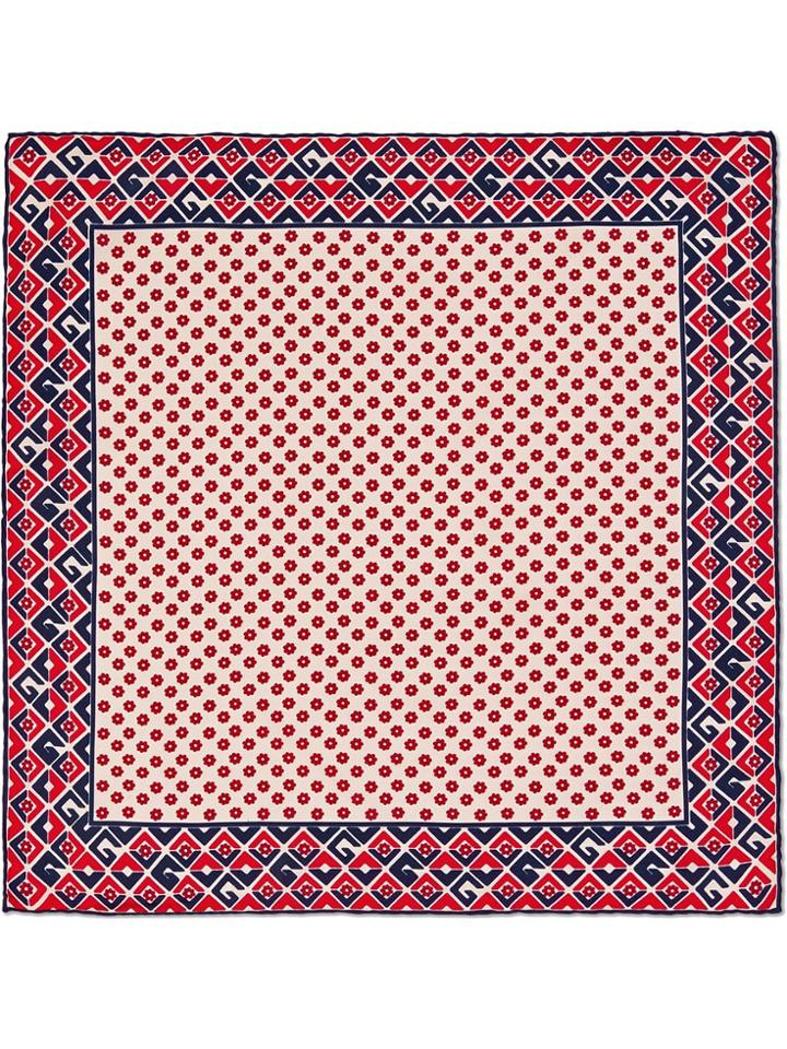 Gucci Geometric G Print Silk Pocket Square - Nude & Neutrals