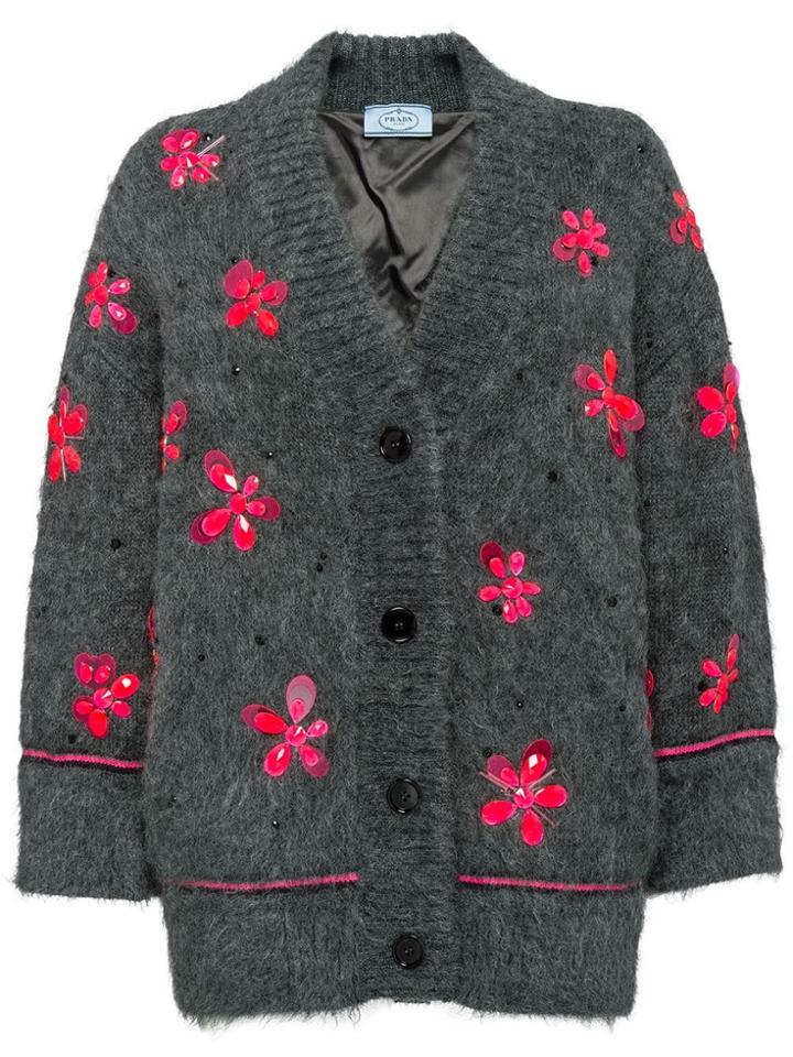 Prada Loose-fit Cardigan - Grey