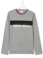 Boss Kids Teen Long-sleeve Logo T-shirt - Grey