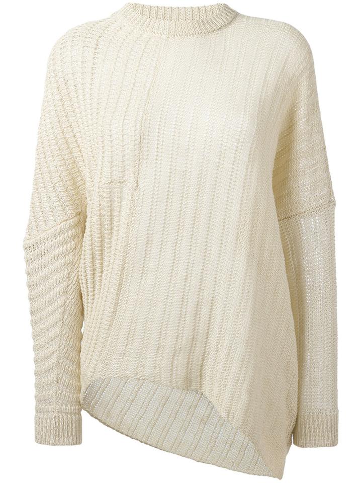 Stella Mccartney - Chunky Knit Jumper - Women - Linen/flax - 42, Women's, Nude/neutrals, Linen/flax