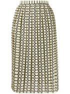 Plan C Geometric Midi Skirt - Yellow