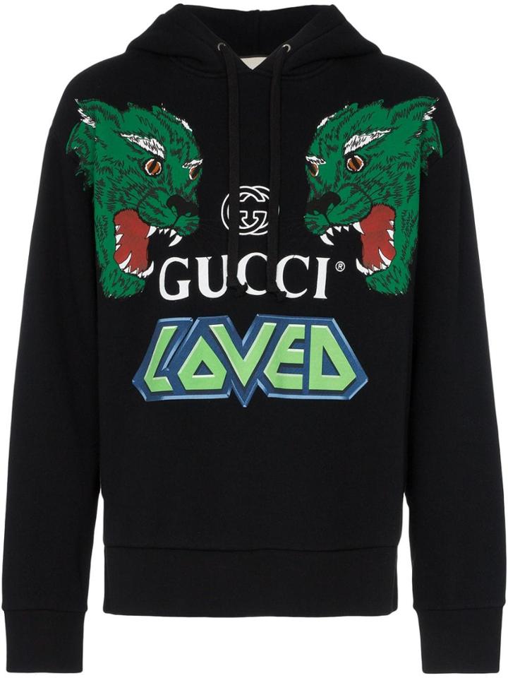 Gucci Loved Tigers Hooded Cotton Sweatshirt - Black