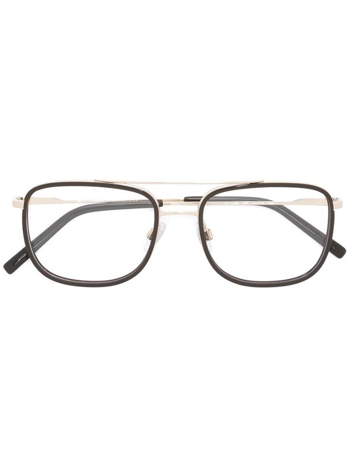Dolce & Gabbana Square Frame Glasses, Brown, Metal (other)/acetate