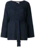 See By Chloé Belted Knit Sweater - Blue