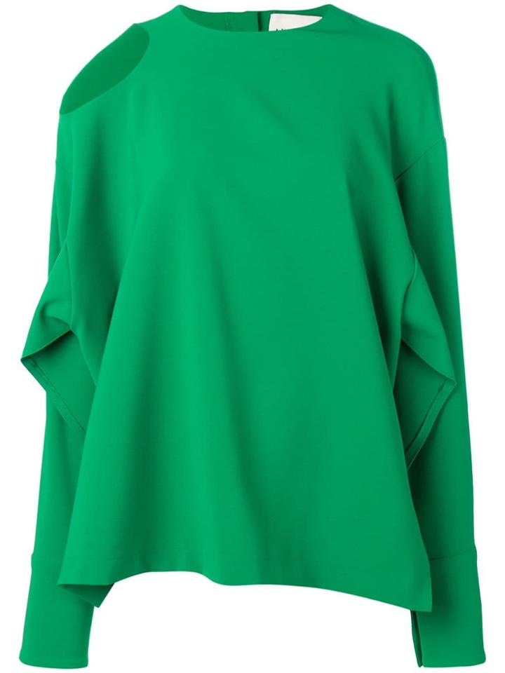 A.w.a.k.e. Mode Cut Out Shoulder Blouse - Green