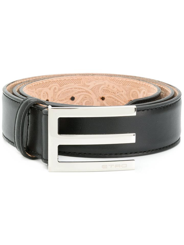 Etro Asymmetric Buckle Belt - Black